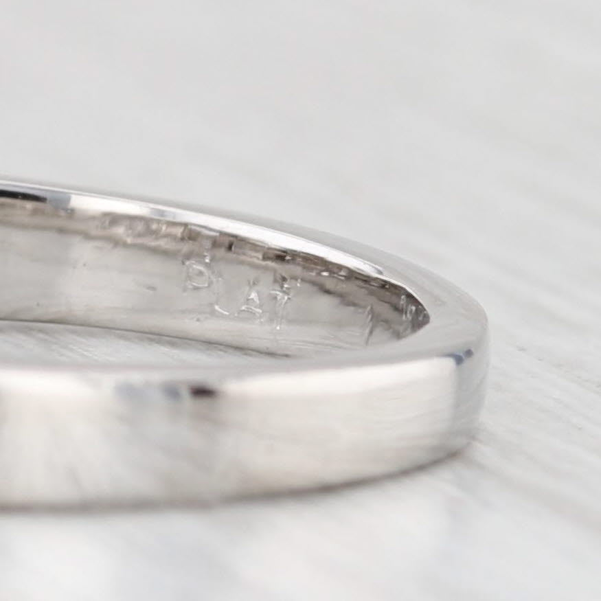 Light Gray 0.52ctw Diamond Wedding Ring Platinum Size 7.5 Stackable Band Anniversary