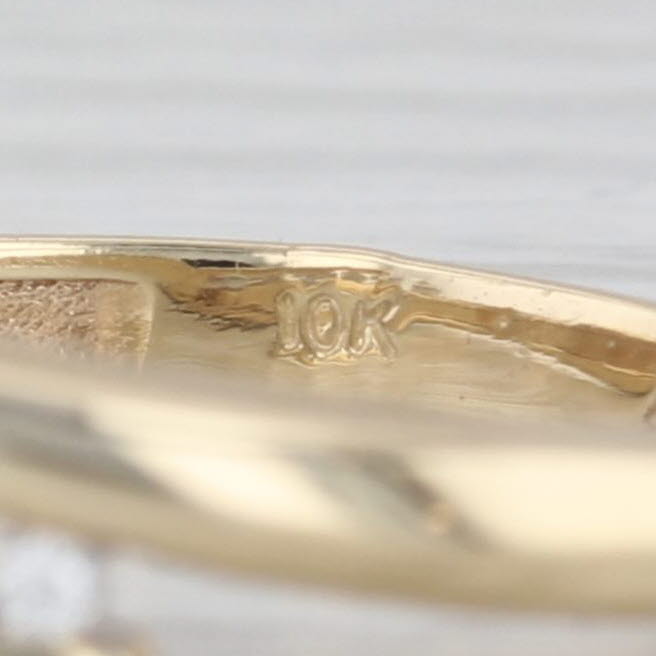 0.15ctw Diamond Bypass Ring 10k Yellow Gold Size 6.25 Wedding Band Stackable