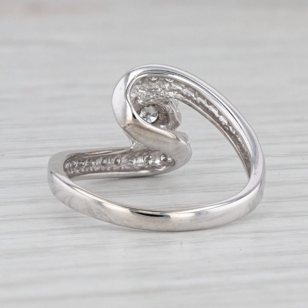 Gray 0.50ctw Diamond Cluster Engagement Ring 14k White Gold Size 7 Bypass