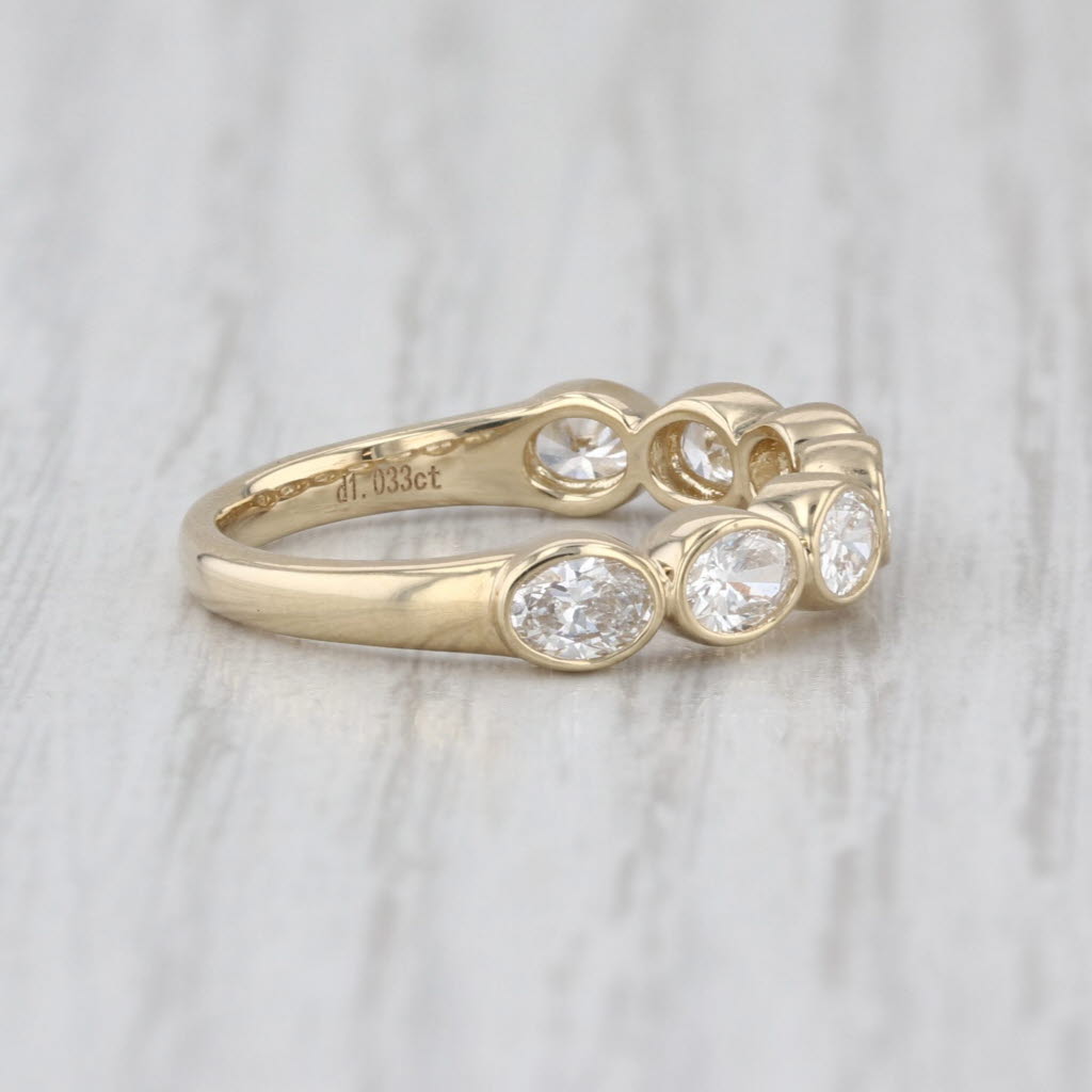 New 1.033ctw Lab Created Diamond Ring 14k Gold Size 6 Stackable Wedding Band