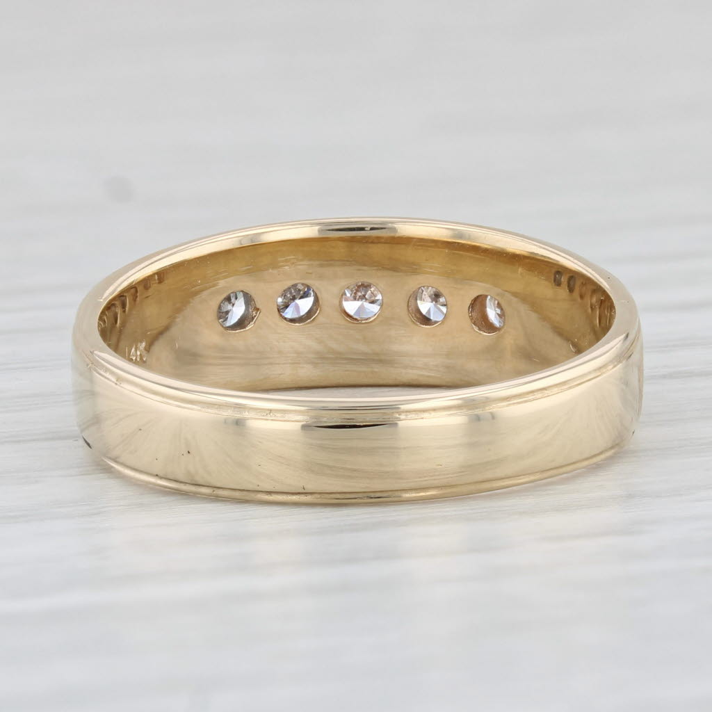 Light Gray 0.25ctw Diamond Ring 14k Yellow Gold Size 9.5 Men's Wedding Band