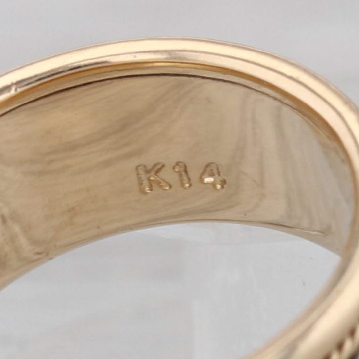 Woven 2-Tone Ring 14k Yellow White Gold Size 5.5 8mm Wide Band