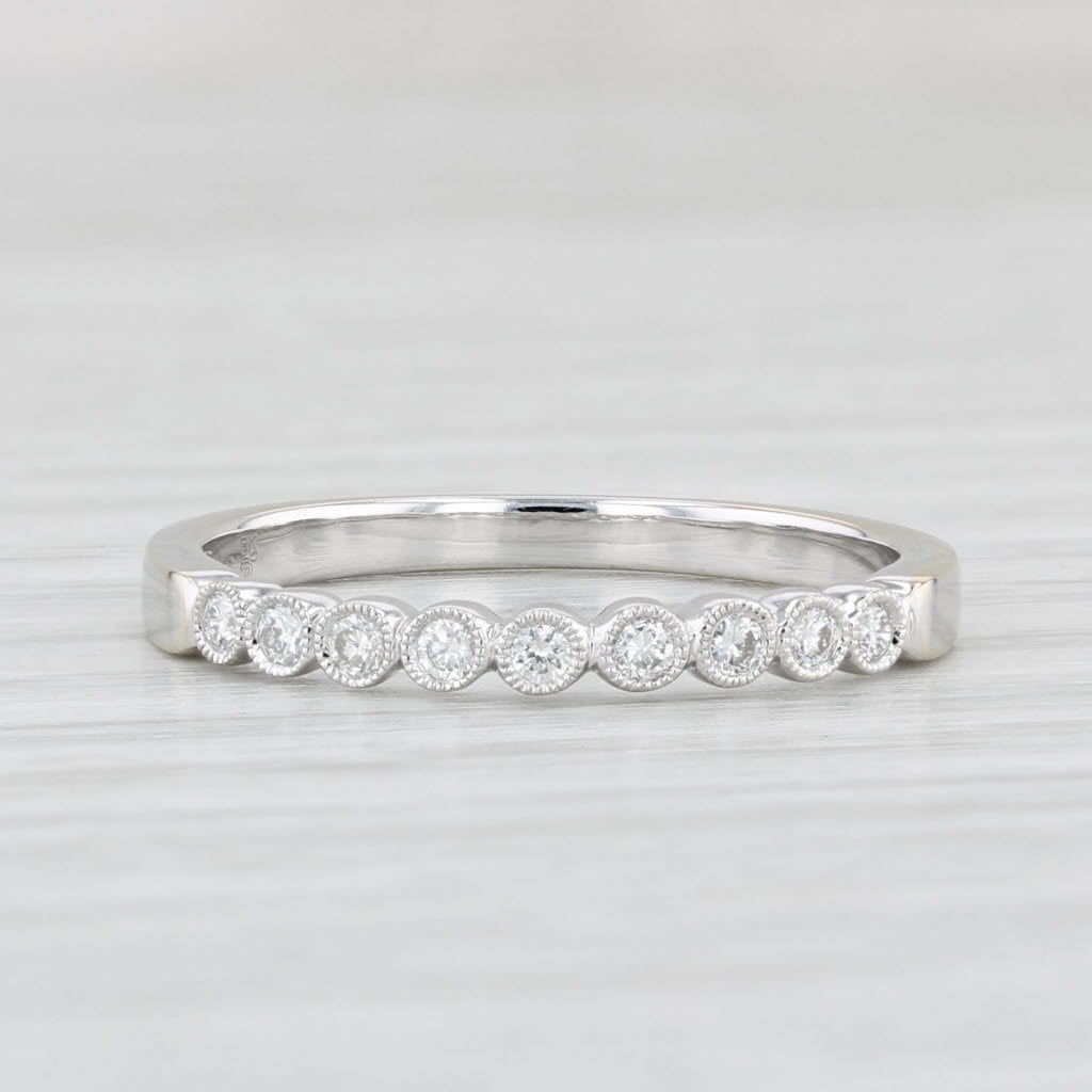 Light Gray New Beverley K 0.14ctw Diamond Wedding Band 18k White Gold Size 6.5 Stackable