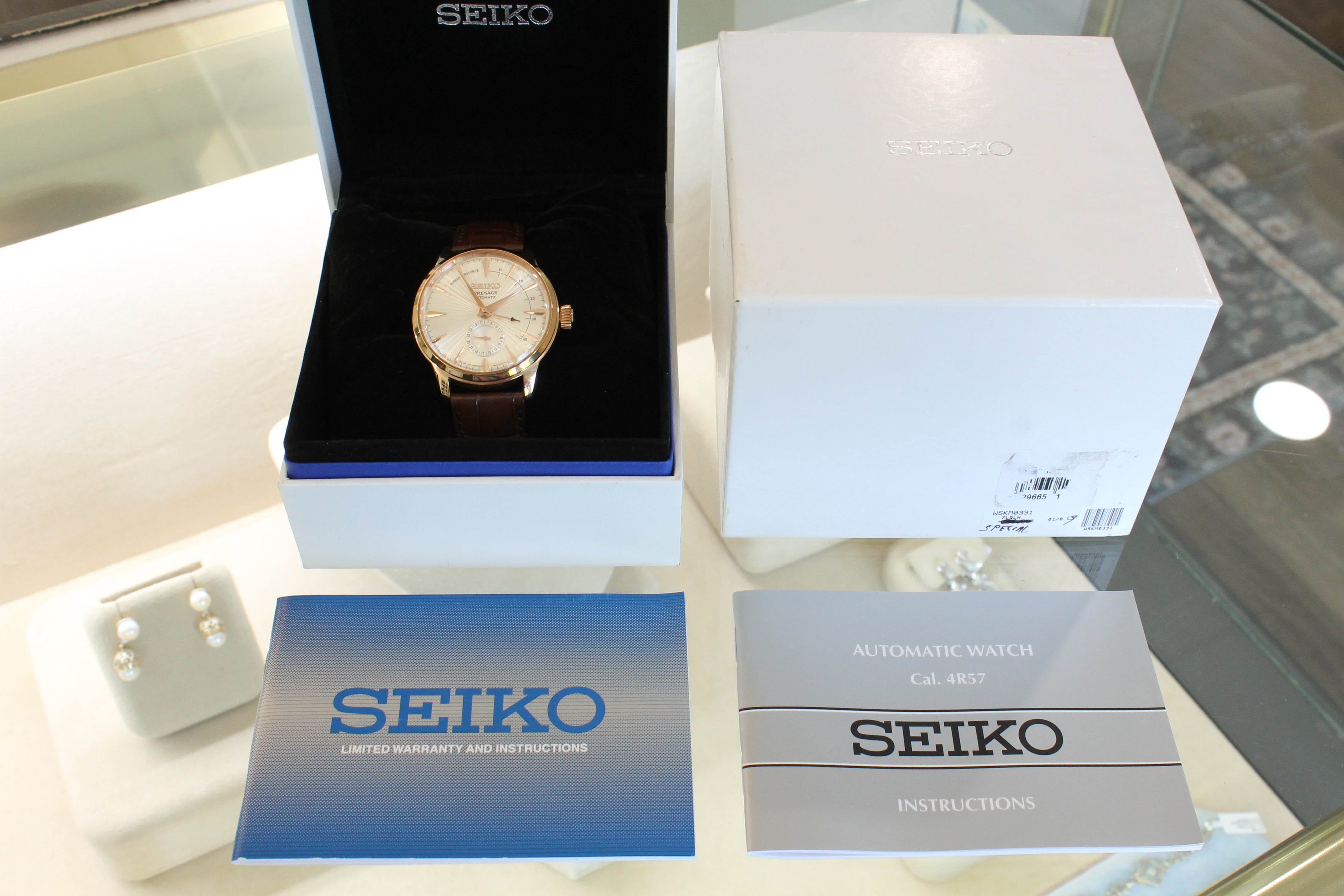 Seiko Presage Mens 40mm Steel Automatic Watch Cocktail Sidecar SSA346 Box