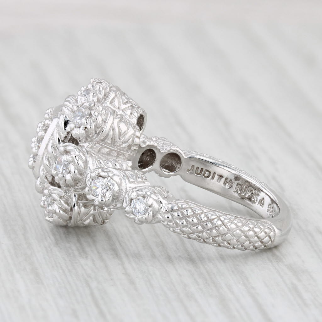 Light Gray Judith Ripka 0.45ctw Cubic Zirconia Ring Sterling Silver Size 6 Cocktail