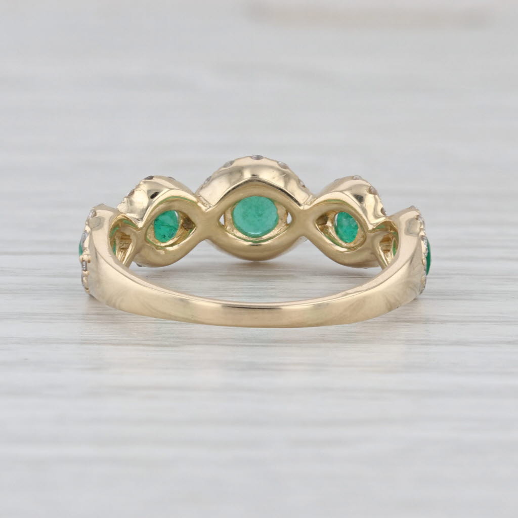 1.74ctw Emerald Diamond Twist Ring 14k Yellow Gold Size 8.25