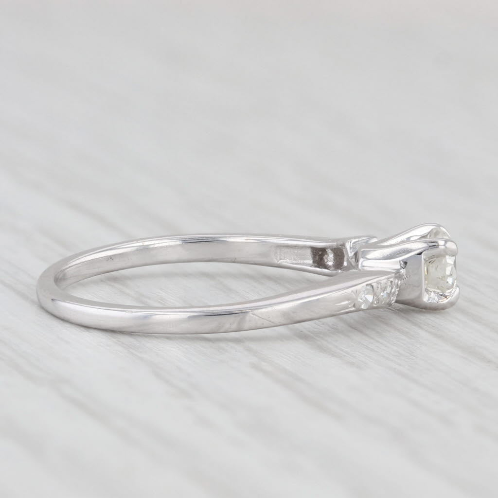 Light Gray 0.33ctw Round Diamond Engagement Ring 14k White Gold Size 5.5