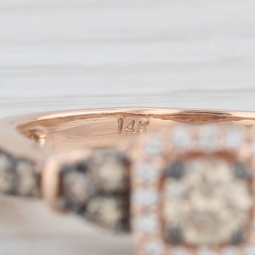 Light Gray Le Vian 0.44ctw Diamond Halo Engagement Ring 14k Rose Gold Size 6.75