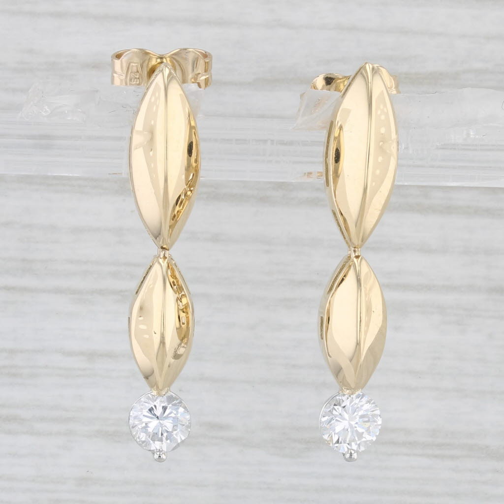 Light Gray 0.49ctw Diamond Drop Earrings 18k Yellow Gold