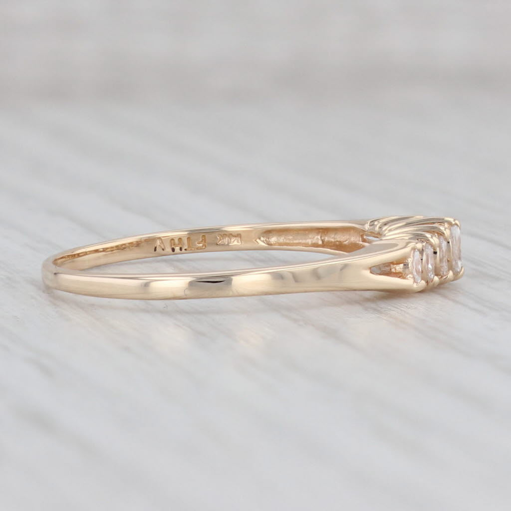 Light Gray 0.24ctw Diamond Tiered Pyramid Ring 14k Yellow Gold Size 11.25 Stackable