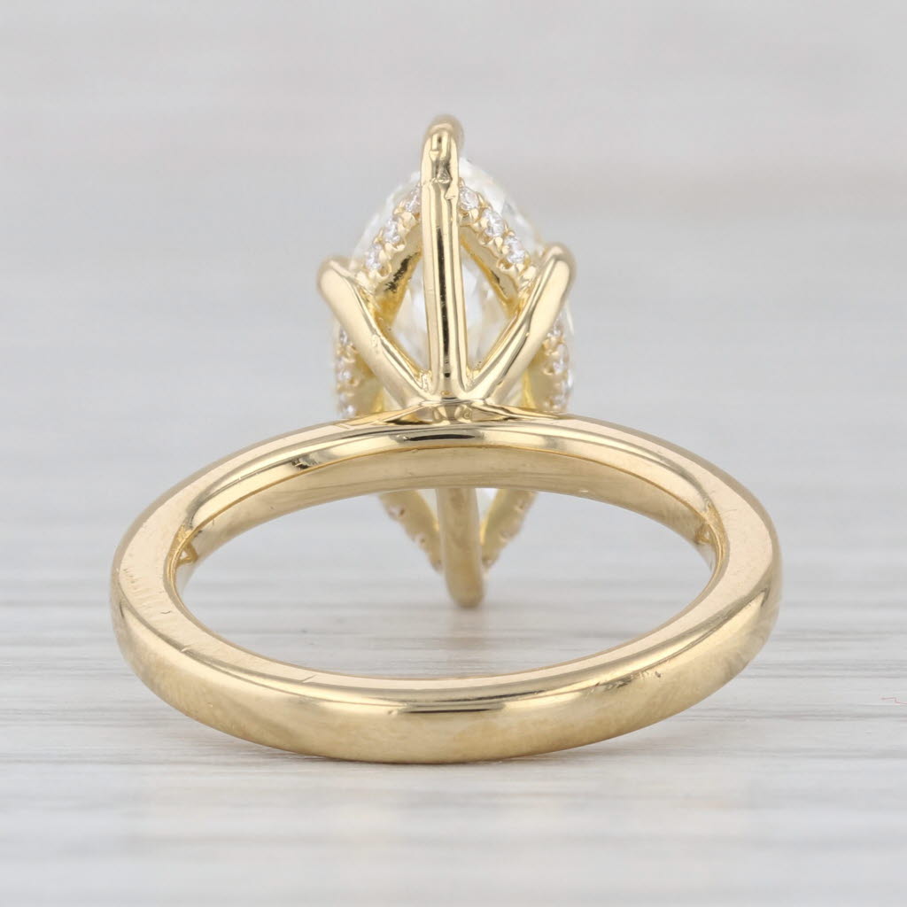 3.05ctw Marquise IGI VS1 G Lab Created Diamond Ring 18k Yellow Gold Size 4.75