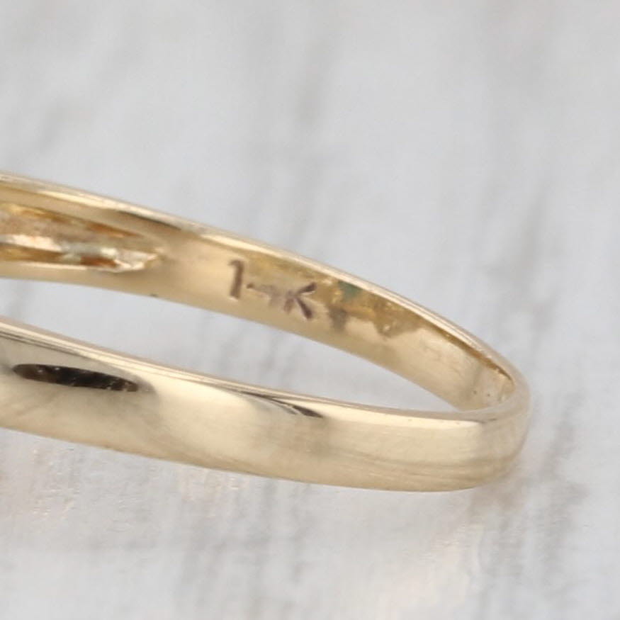 0.38ctw Blue Sapphire Diamond Ring 14k Yellow Gold Size 6.5