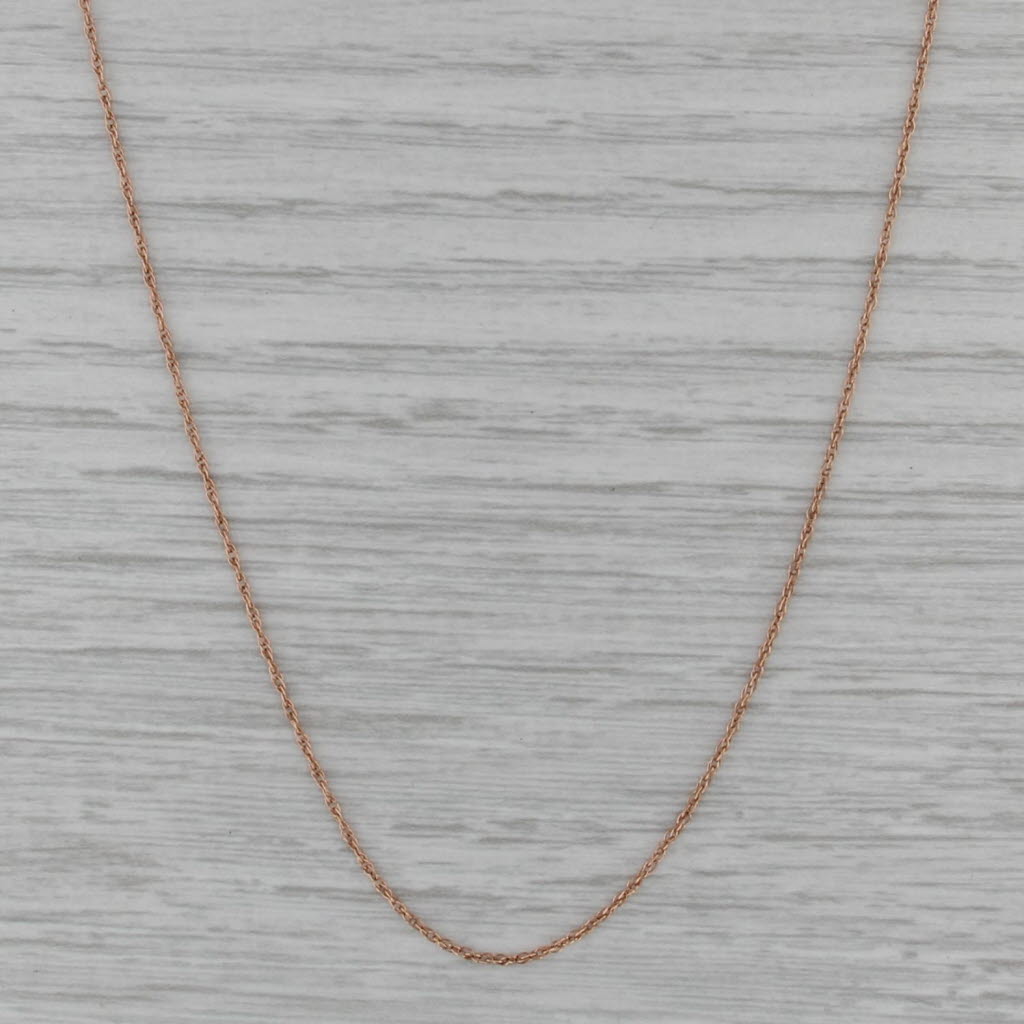 20" Fine Rope Chain Necklace 10k Rose Gold 0.9mm