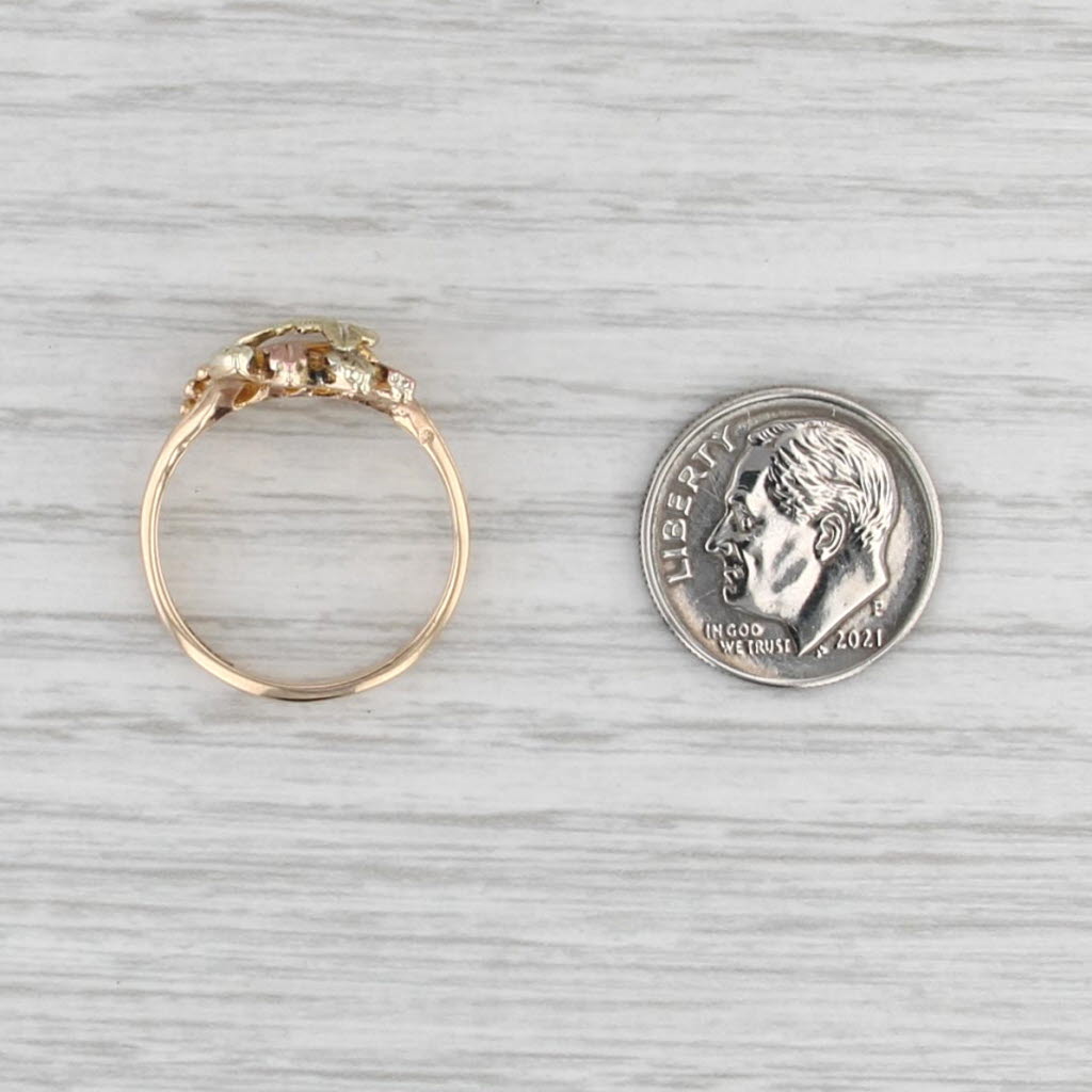 Vintage Black Hills Gold Leaf Ring 10k Yellow Rose Green Gold Size 6.75