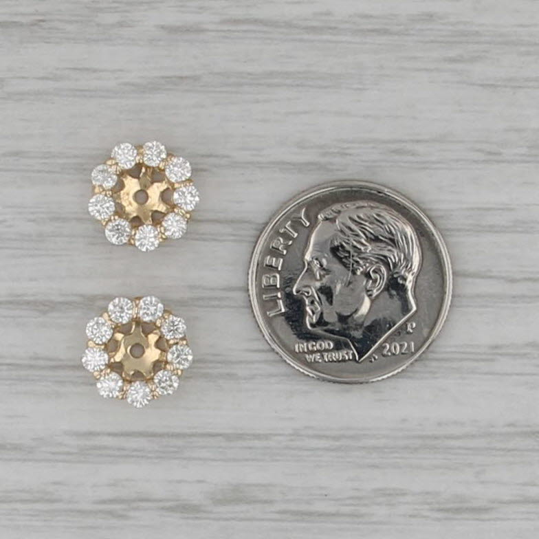 0.75ctw Diamond Earring Jackets Enhancers for Studs 14k Yellow Gold