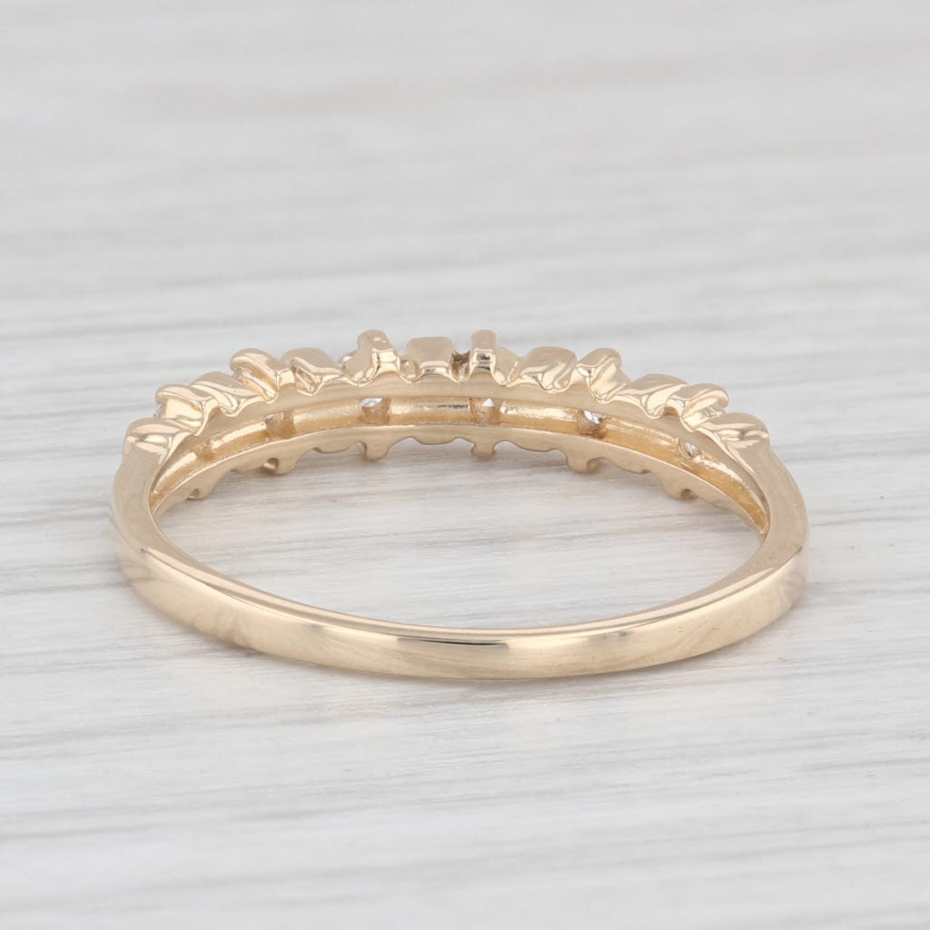 Light Gray 0.18ctw Diamond Wedding Band 14k Yellow Gold Size 7.5 Anniversary Stackable Ring