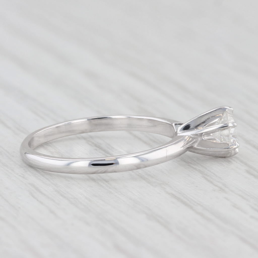 Light Gray 0.29ct VS2 Round Solitaire Diamond Engagement Ring 14k White Gold Size 6
