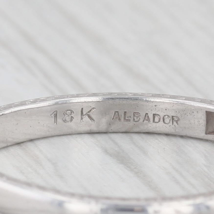 Light Gray 0.10ctw Diamond Wedding Band 18k Gold Size 7.75 Stackable Ring Art Deco 1920s