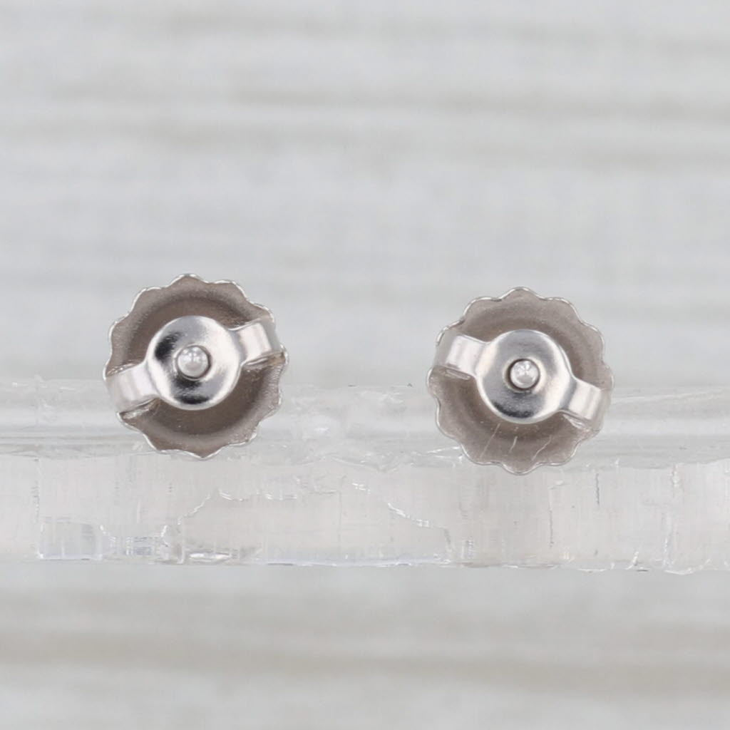 0.48ctw Diamond Round Solitaire Stud Earrings 14k White Gold Screw Back Studs