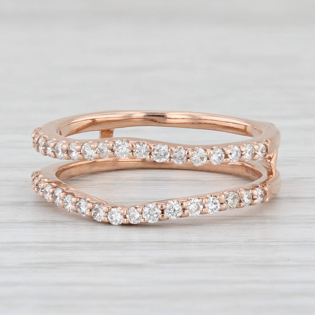 Light Gray 0.45ctw Diamond Ring Jacket Guard 14k Rose Gold Size 5.5 Wedding Bridal
