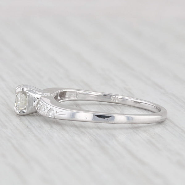 0.33ctw Round Diamond Engagement Ring 14k White Gold Size 5.5