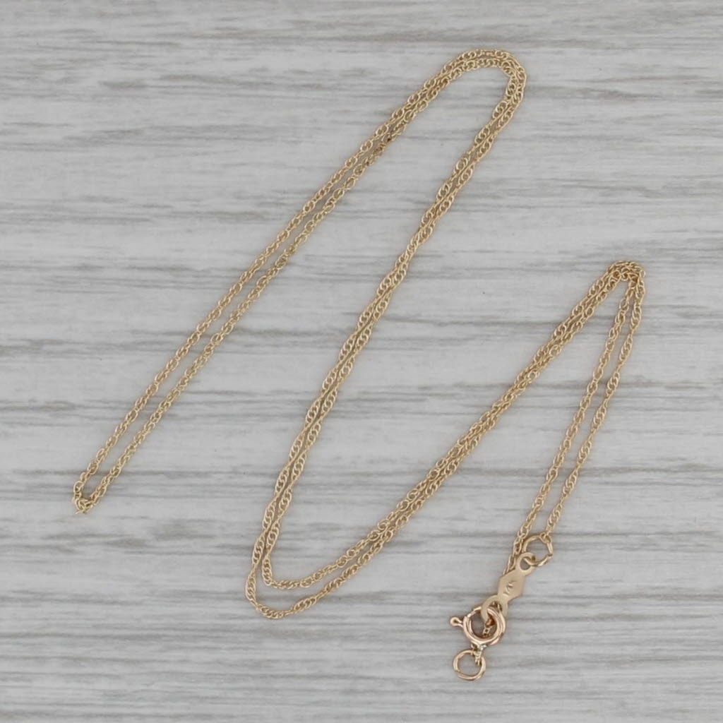 16.25" 0.9mm Rope Chain Necklace 14k Yellow Gold