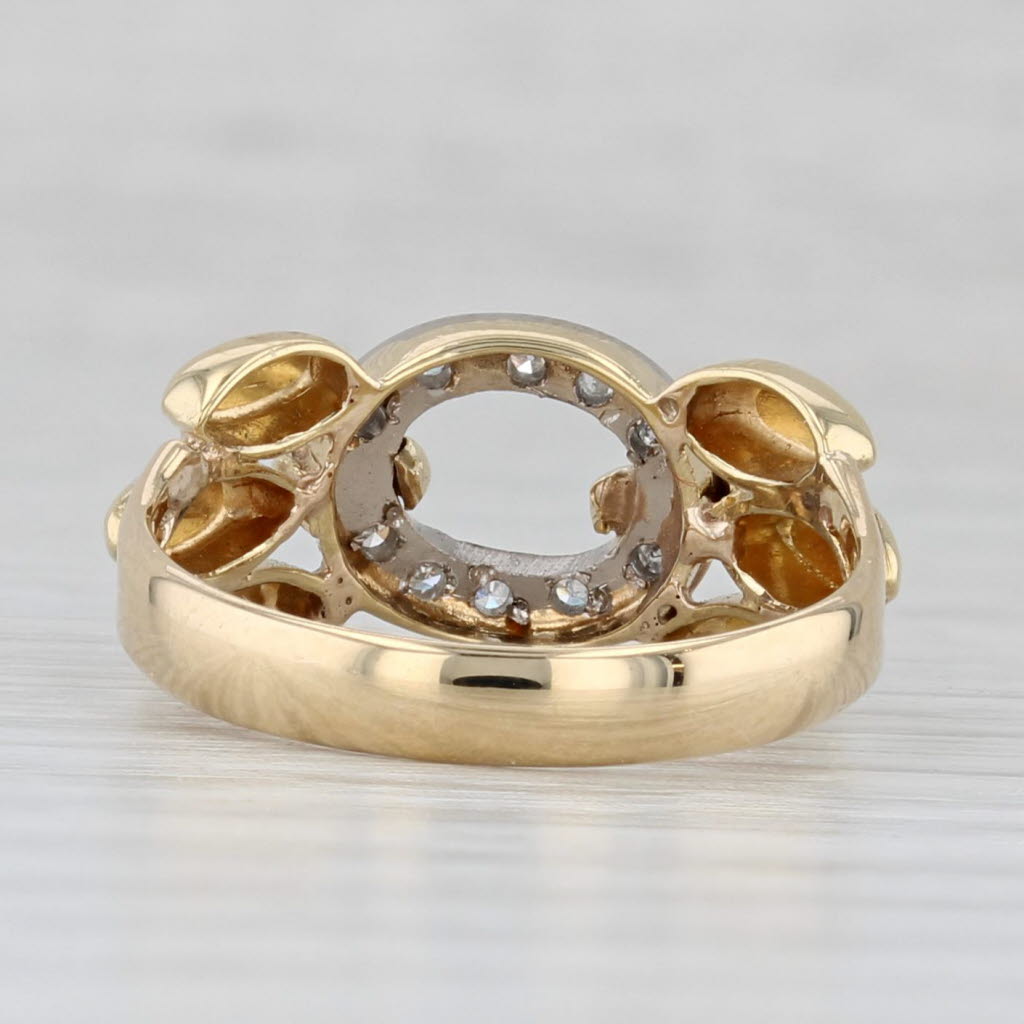Diamond Oval Ring 18k Yellow Gold Size 6