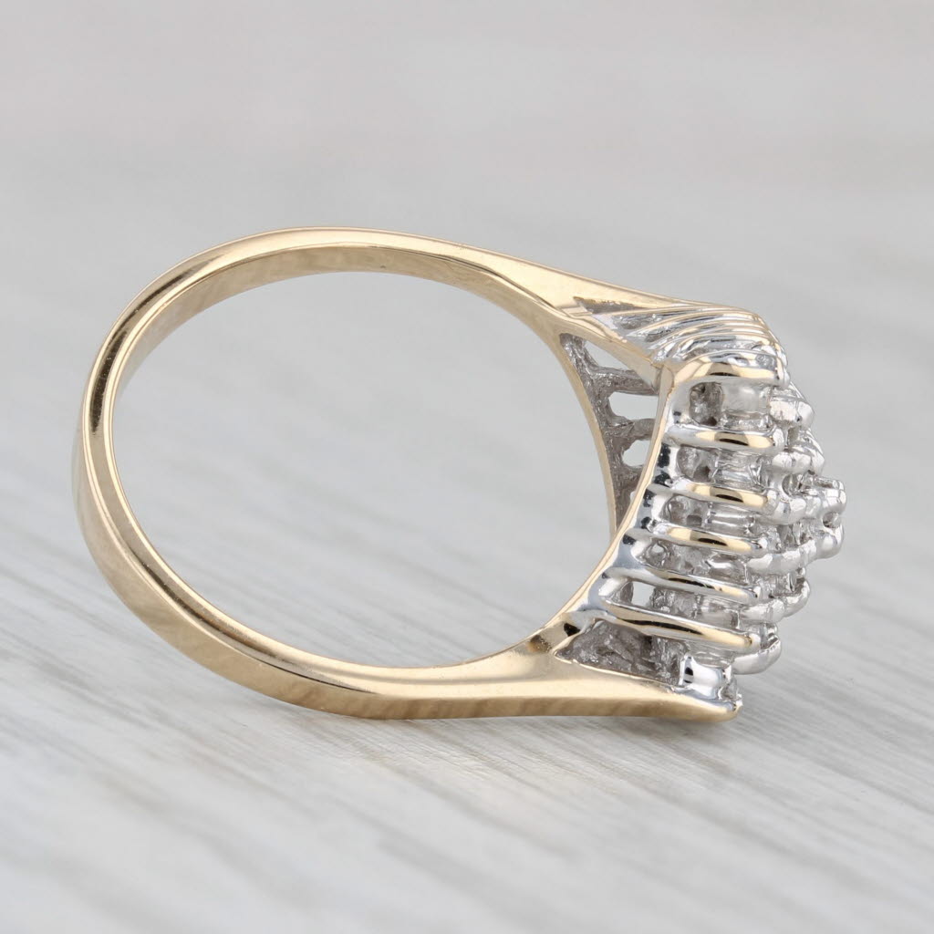 Gray 0.50ctw Diamond Cluster Ring 14k White Yellow Gold Size 6