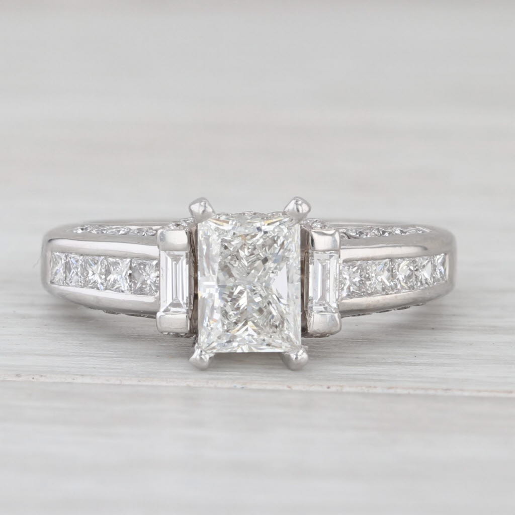 GSI 1.63ctw Diamond Engagement Ring 14k White Gold Size 4.75