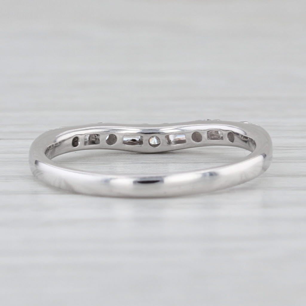 0.32ctw Diamond Wedding Band 14k White Gold Size 7.5 Stackable Anniversary Ring