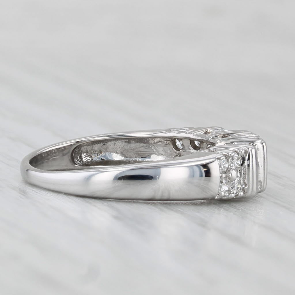 Light Gray 0.59ctw Diamond Ring 14k White Gold Size 6.75 Wedding Anniversary Band