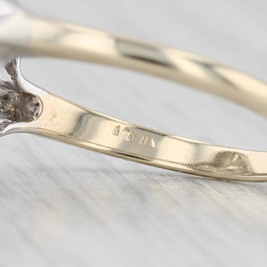 Light Gray Vintage 0.24ctw Diamond Ring 14k White Yellow Gold Size 7.25
