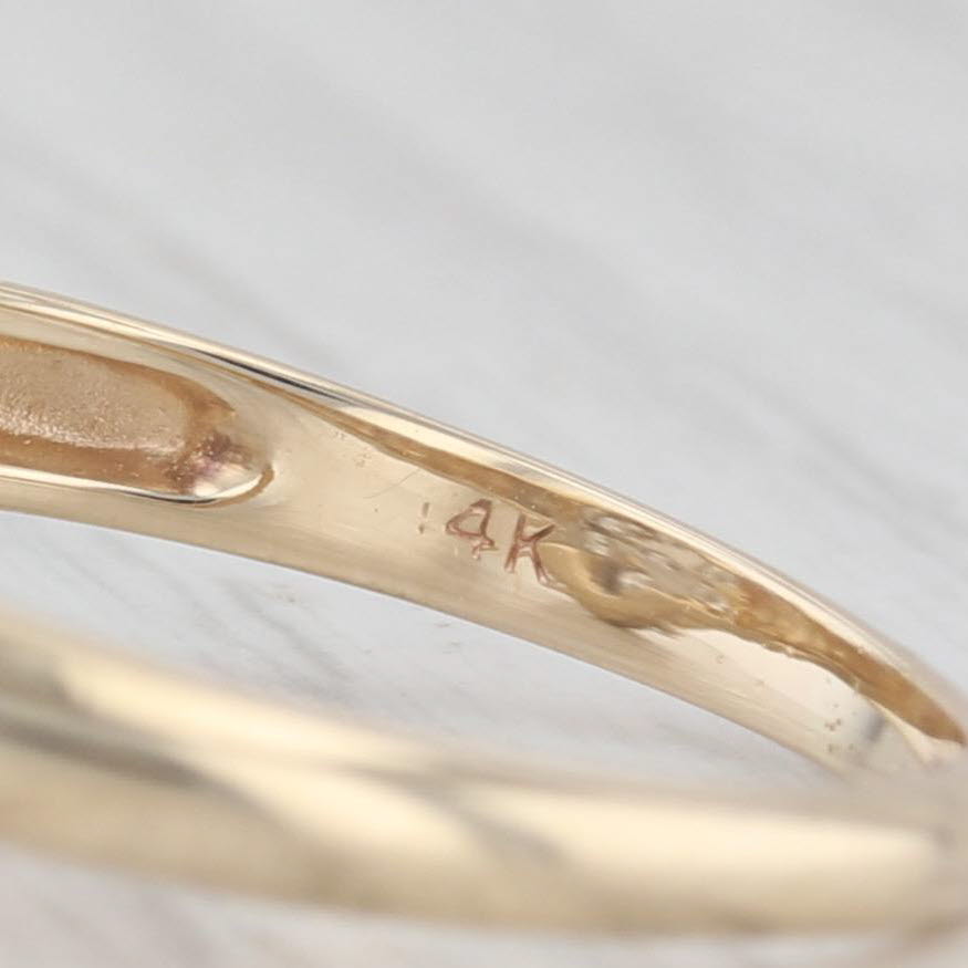 Light Gray 0.95ctw Diamond Cluster Ring 14k Yellow Gold Vintage Engagement Size 9.75