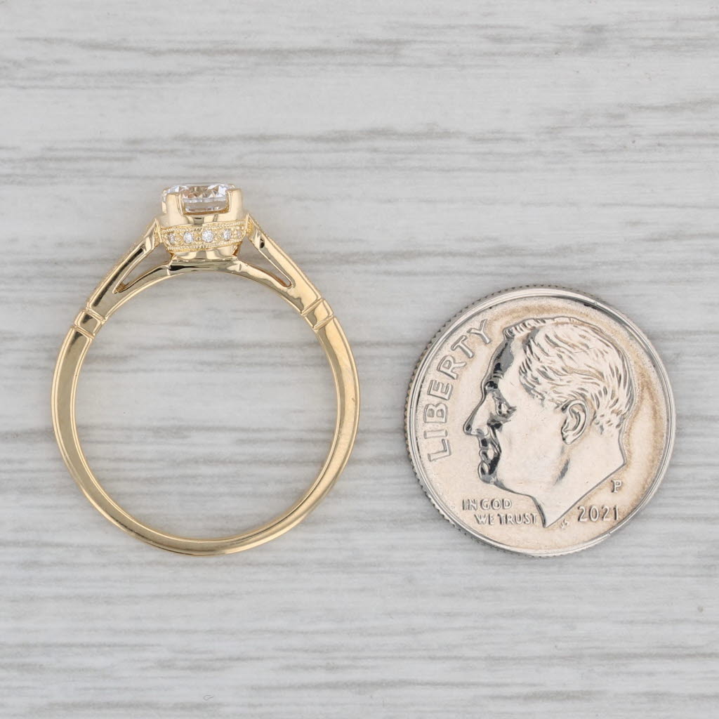 Gray New Beverley K Round Semi Mount Engagement Ring 18k Yellow Gold Diamond Sz 6.75