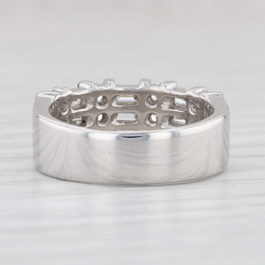 1.50ctw Round Baguette Diamond Band Platinum Size 6.75 Ring