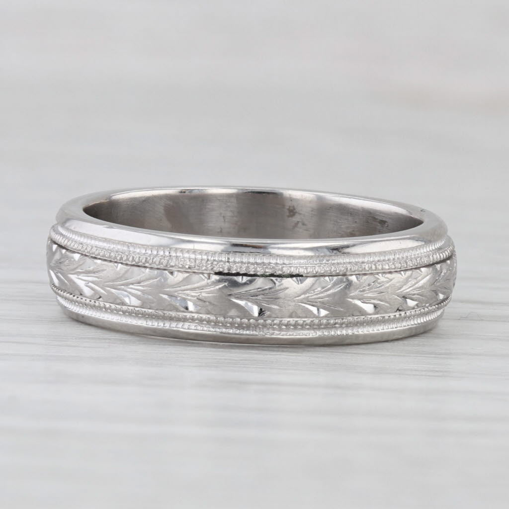 Light Gray Tacori Men's Wedding Ring Platinum Size 9 Band 5.8mm