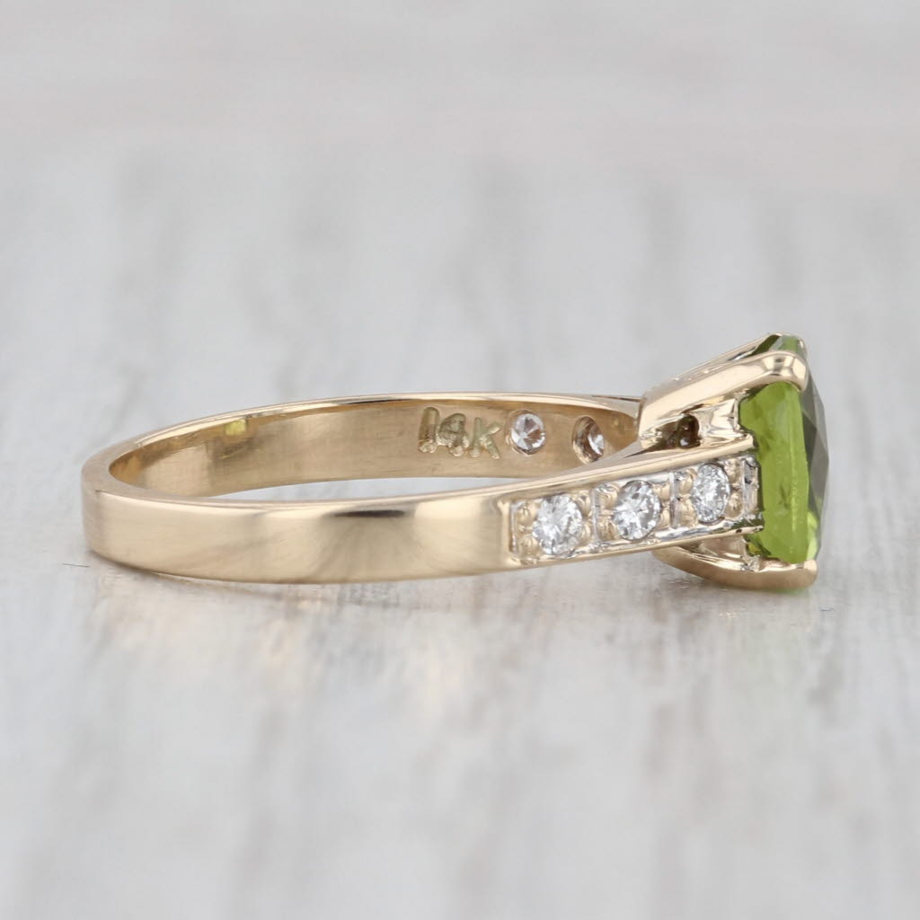 2.57ctw Peridot Diamond Ring 14k Yellow Gold Size 7.25