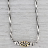 David Wysor Necklace Barrel Cage Pendant Sterling Silver 18k Gold 18" Chain