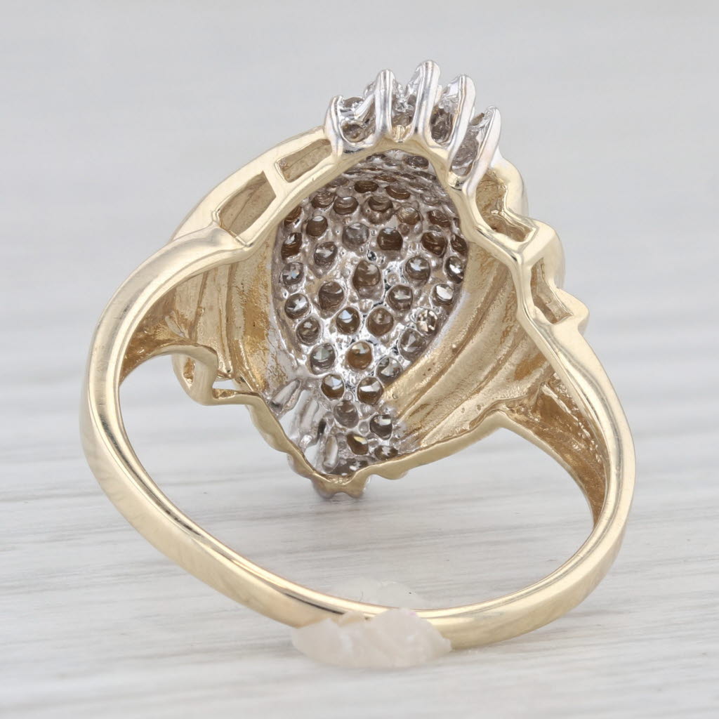 Light Gray 0.35ctw Diamond Cluster Ring 10k Yellow Gold Size 9