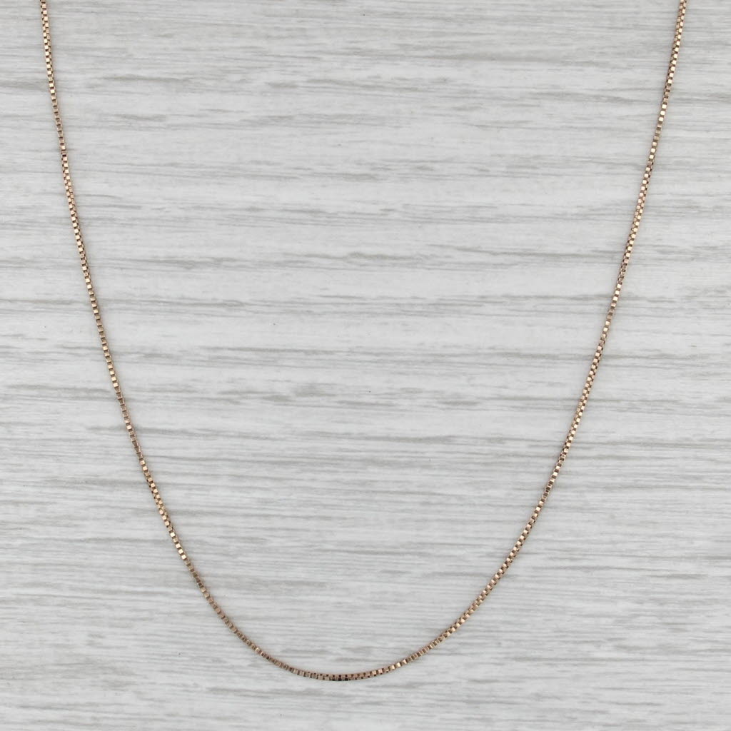 Box Chain Necklace 10k Rose Gold 19.5" 0.7mm
