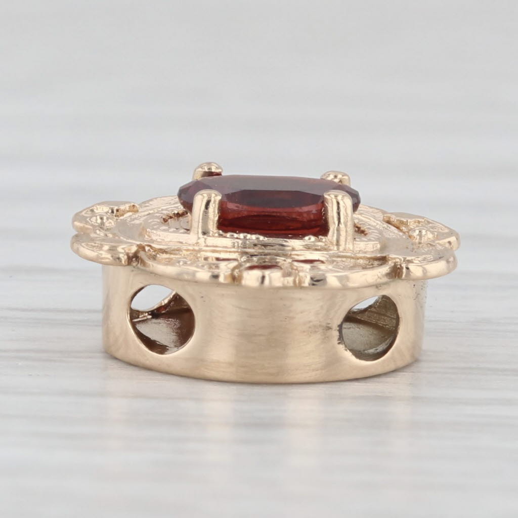 Light Gray 0.60ct Oval Garnet Slide Bracelet Charm 14k Yellow Gold Richard Glatter