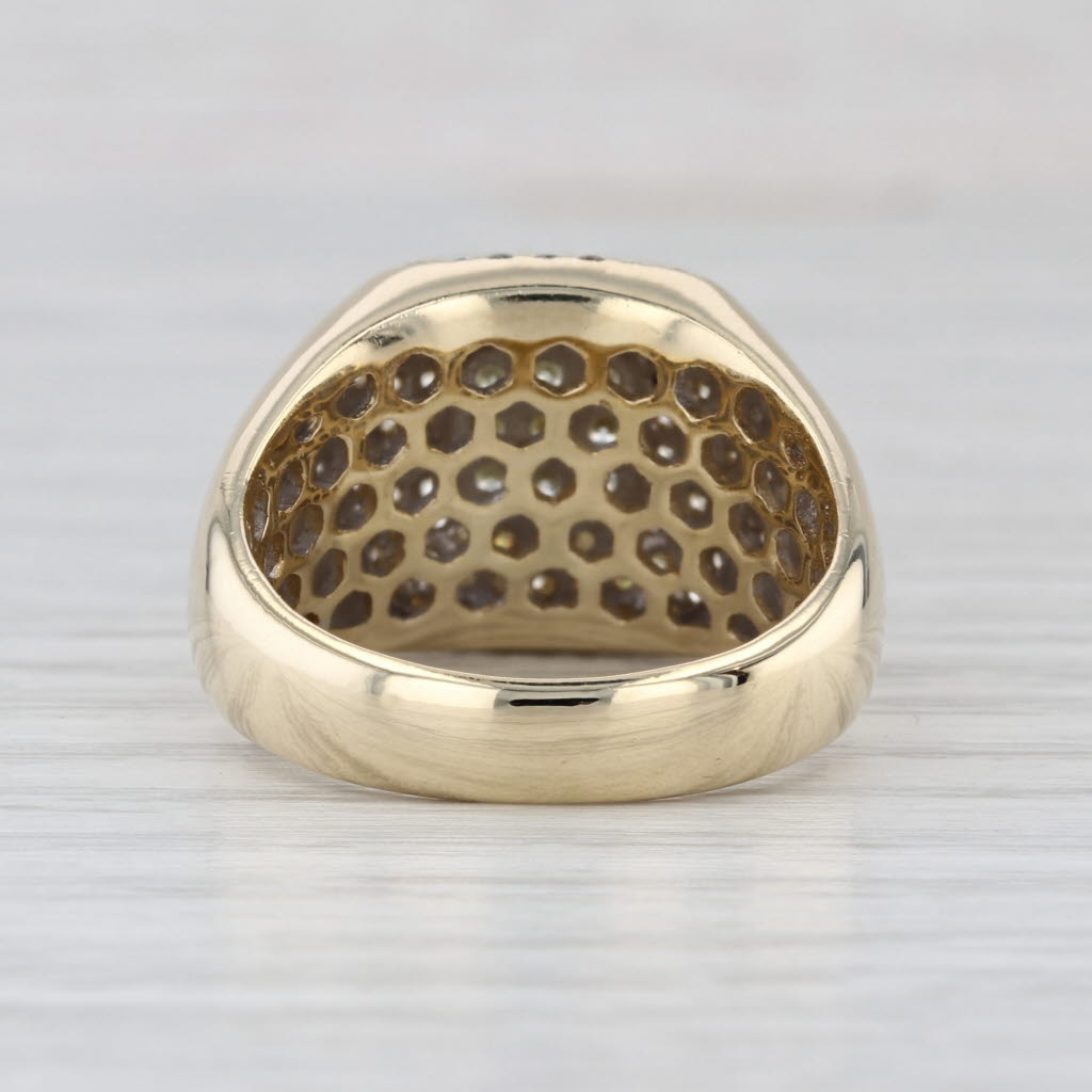 1.26ctw Diamond Cluster Halo Ring 10k Yellow Gold Size 9.75