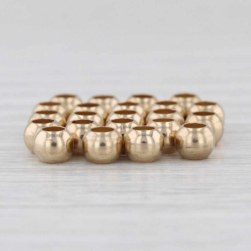 21 Bead Spacers Slide Bracelet Charms 14k Yellow Gold Findings Jewelry Making