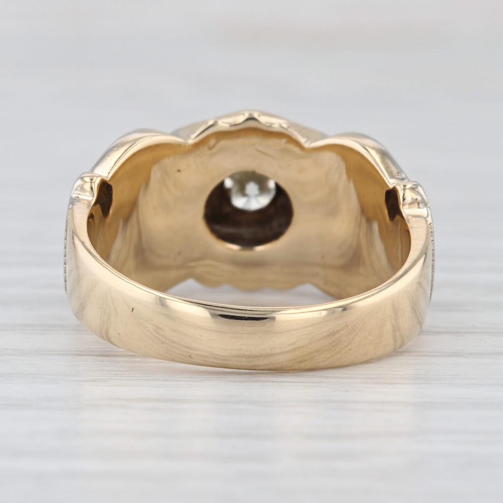 Vintage 0.50ct Diamond Masonic Ring 14k Gold Sz 9.25 Square Compass Blue Lodge
