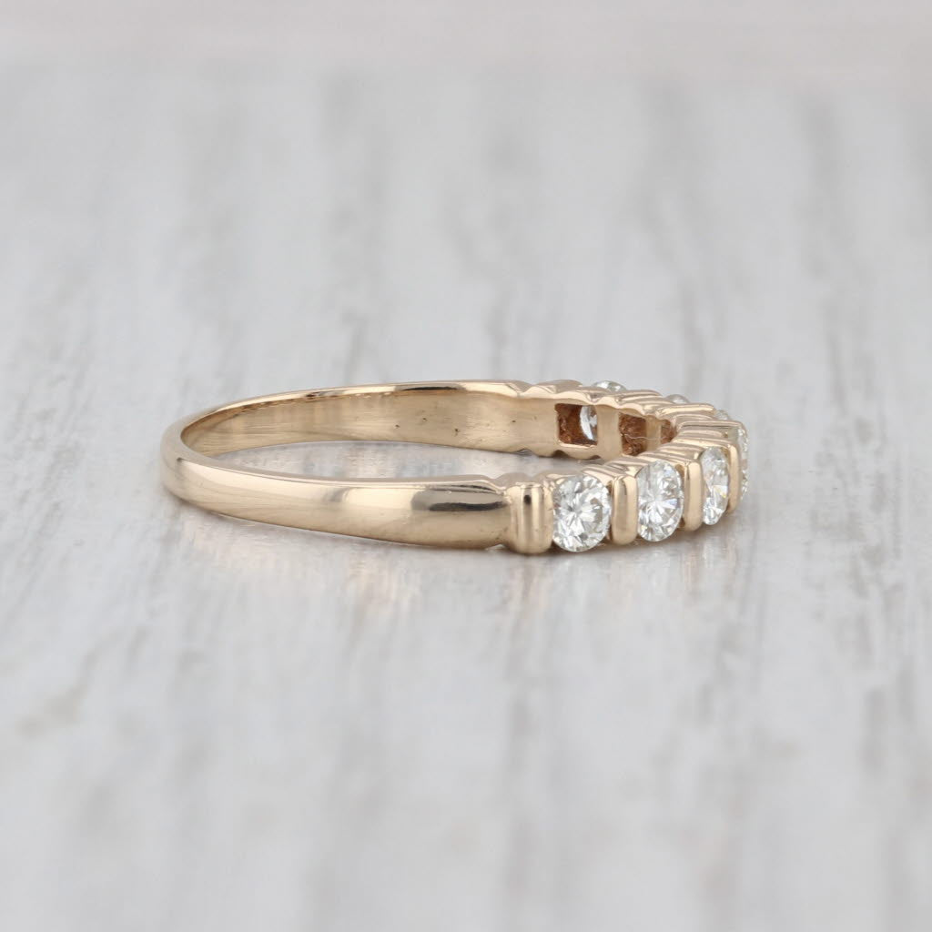 0.50ctw Diamond Wedding Anniversary Band 14k Yellow Gold Size 8 Stackable Ring