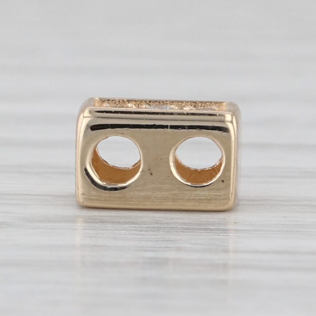 Joshua Diamond Small Spacer Slide Bracelet Charm 14k Yellow Gold Vintage
