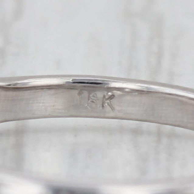 Antique Diamond Wedding Band 18k White Gold Size 3.75 Stackable Anniversary