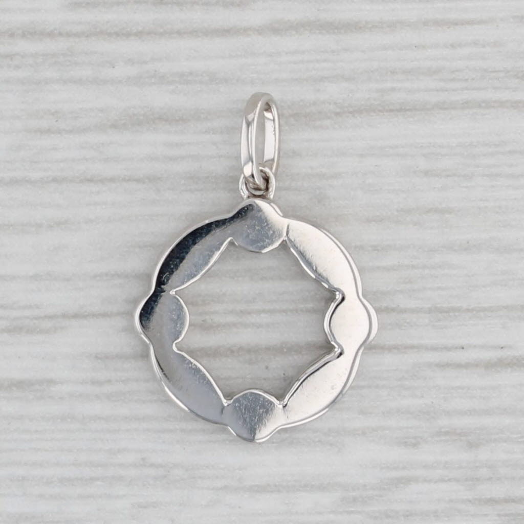Gray New 0.25ctw Diamond Eternity Circle Pendant 14k White Gold Small Charm