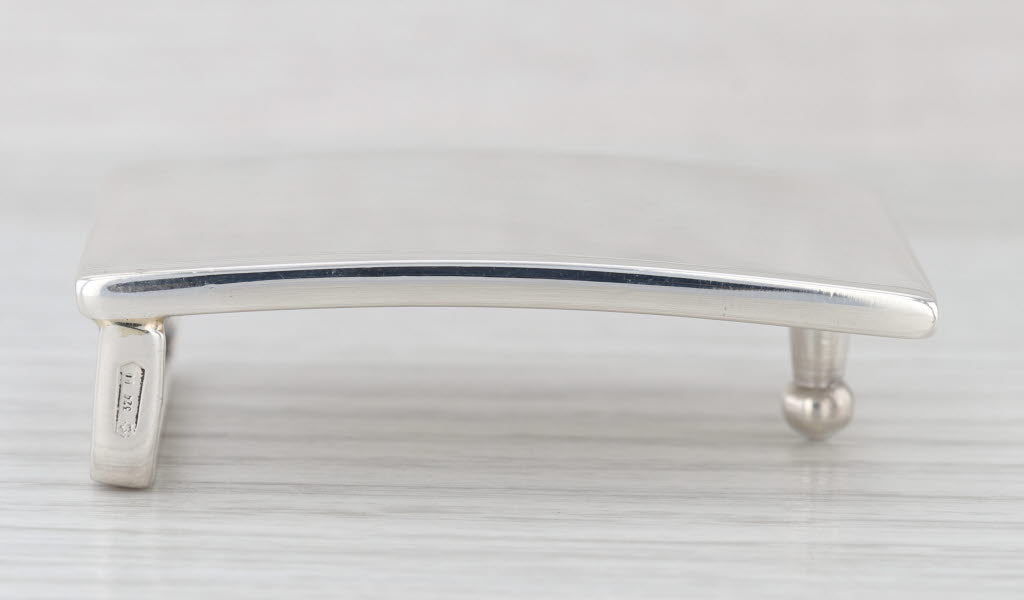 Engravable Rectangle Belt Buckle Sterling Silver 34.5 x 49.2mm Italian