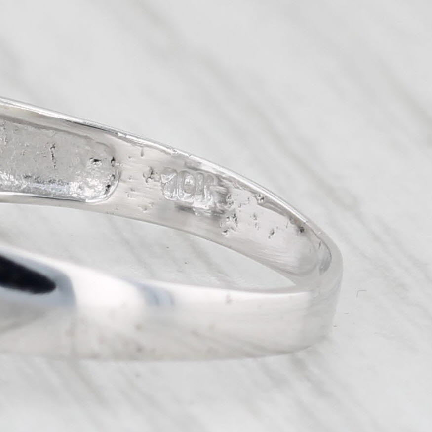 Light Gray 1.40ct Emerald Cut Goshenite Diamond Ring 10k White Gold Size 6.75